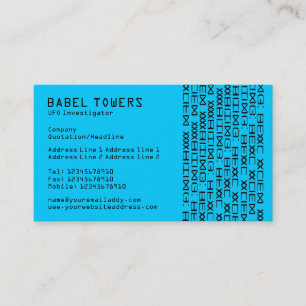 Real Alien Writing - Blue Business Card