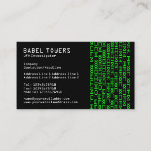 Real Alien Writing Business Card