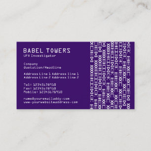 Real Alien Writing - Dark Purple Business Card