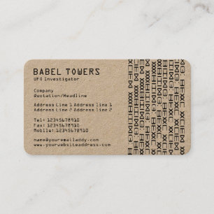 Real Alien Writing (Kraft) Business Card