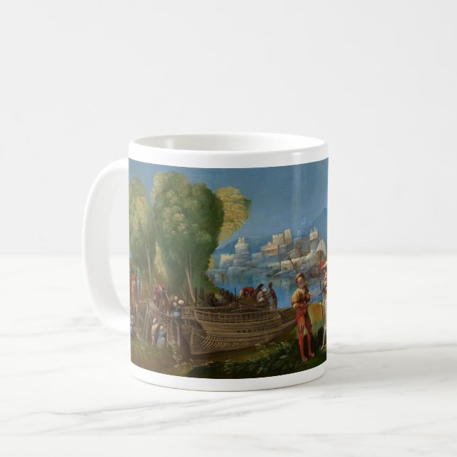 real art coffee cup, the trojans, dosso dossi mug (Front Left)