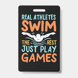 Real Athletes Swim ID Badge