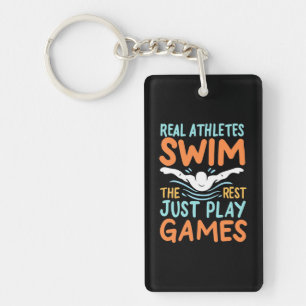 Real Athletes Swim Key Ring