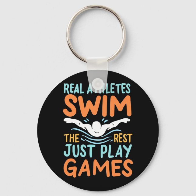 Real Athletes Swim Key Ring (Front)