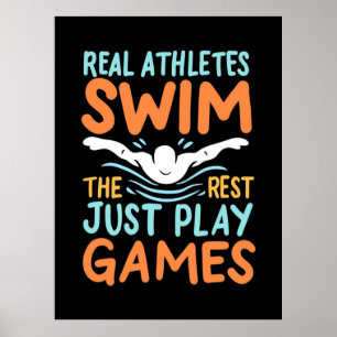 Real Athletes Swim Poster