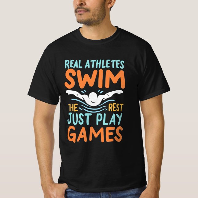 Real Athletes Swim T-Shirt (Front)