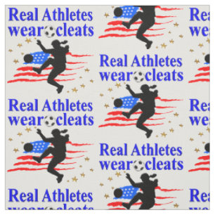 REAL ATHLETES WEAR CLEATS SOCCER DESIGN FABRIC