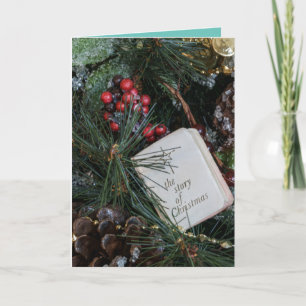 Real Bible story of Christmas Jesus is born Xmas Holiday Card