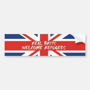 Real Brits Welcome Refugees Bumper Sticker