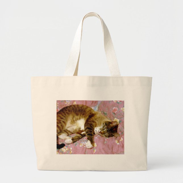 Real Cat, Fake Cat 2 Large Tote Bag (Front)