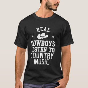 Real Cowboys Listen to Country Music Vintage Count T-Shirt