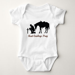 Real Cowboys Pray Baby Bodysuit