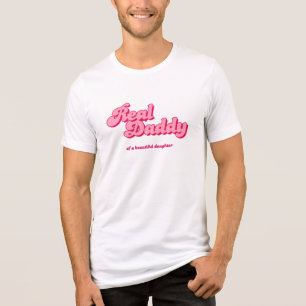 Real Daddy of Daughter, Pink Retro Tri-Blend Shirt