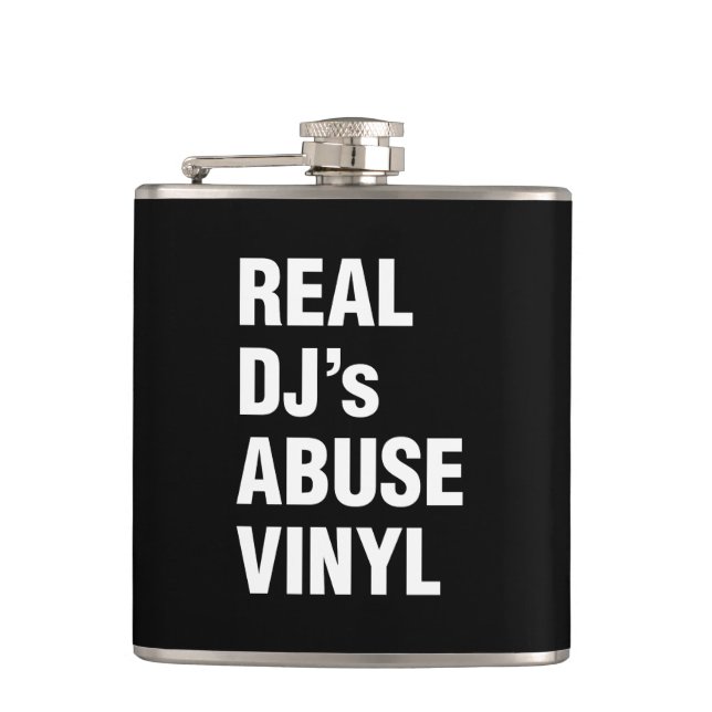 REAL DJ's ABUSE VINYL Hip Flask (Front)