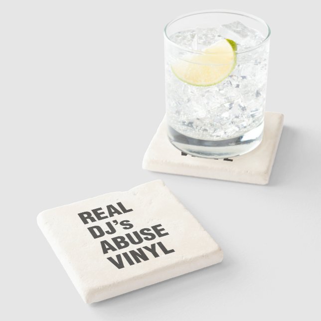 REAL DJ's ABUSE VINYL Stone Coaster (Side)