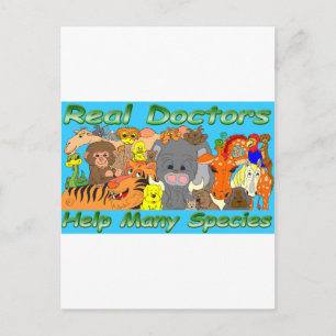Real doctors treat all species - full colour postcard