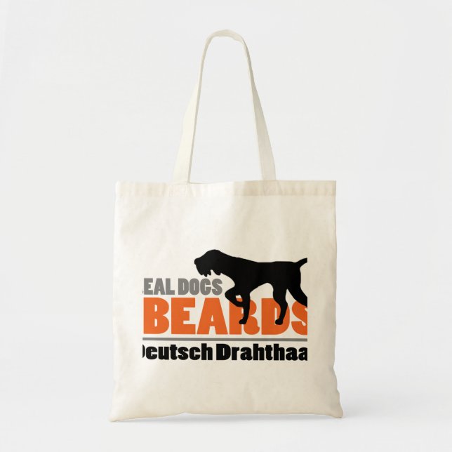 Real Dogs Have Beards - Deutsch Drahthaar Tote Bag (Front)