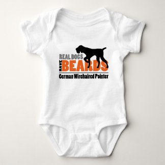 Real Dogs Have Beards - German Wirehaired Pointer Baby Bodysuit