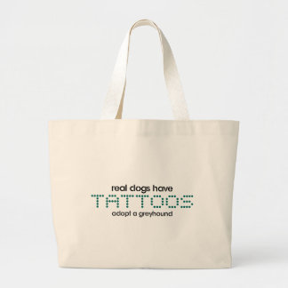 Real Dogs Have Tattoos Large Tote Bag