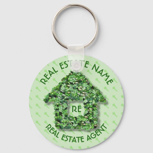Real Estate Agency And Business Name Key Ring (Front)