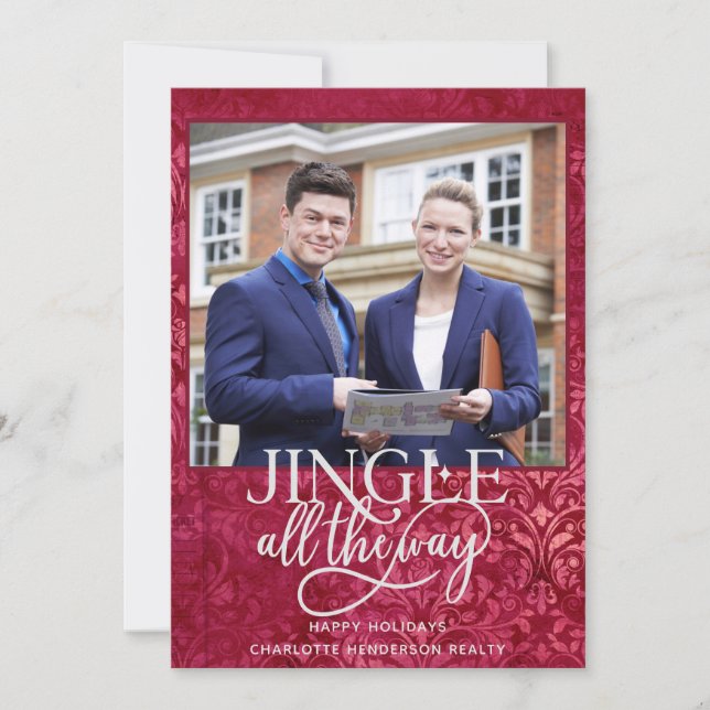 Real Estate Agency Business Christmas Photo Holiday Card (Front)