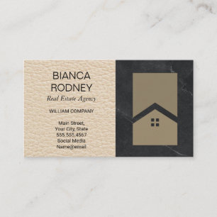 Real Estate Agency   Marble   Leather Business Card