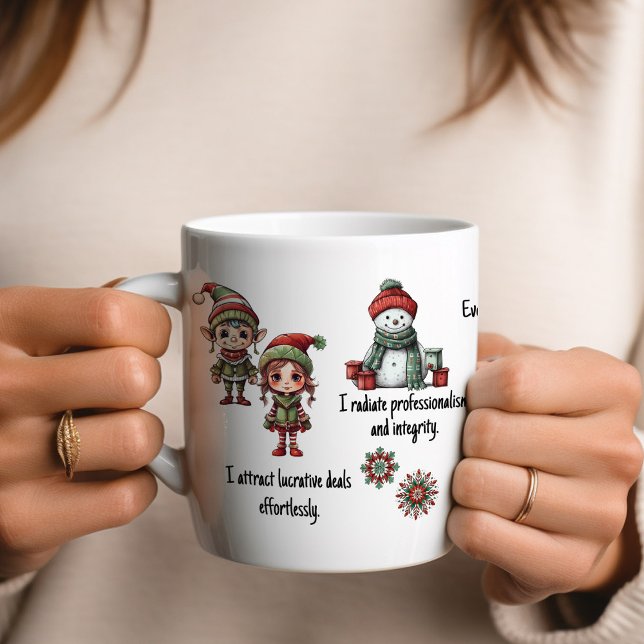 Real Estate Agent Affirmations Christmas Coffee Mug (Real Estate Agent affirmation Christmas coffee cup.)