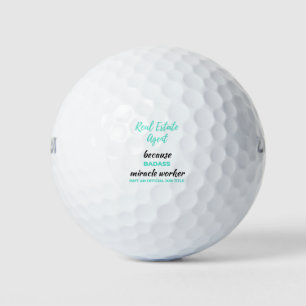 Real Estate Agent Because Badass Miracle Worker 2 Golf Balls