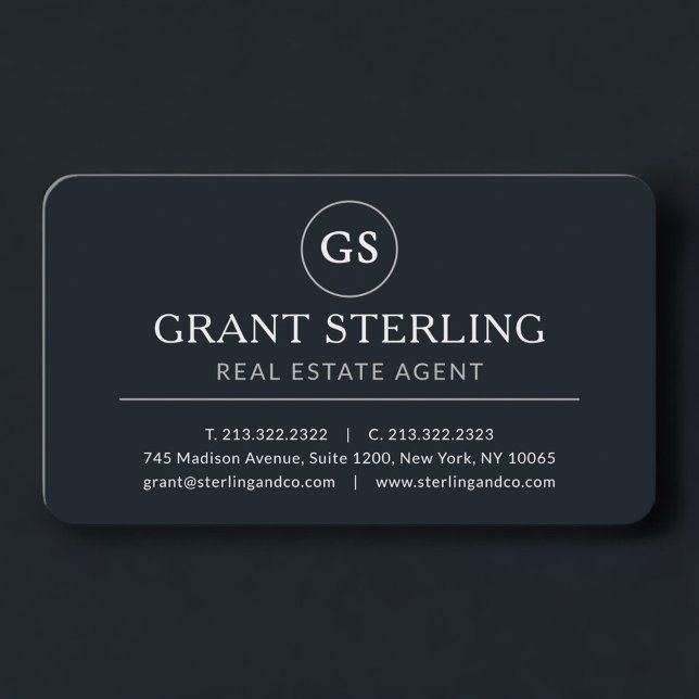 Real Estate Agent Black Professional Business Card (Creator Uploaded)
