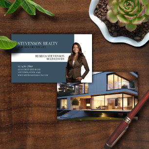 Real Estate Agent Blue Business Card