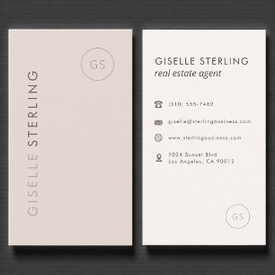 Real Estate Agent Blush Pink Minimalist Modern Business Card