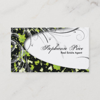 Real Estate Agent Business Card Abstract Glitter