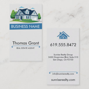 Real Estate Agent Business Card Modern Vertical