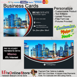 Real Estate Agent Business Cards 49 Pack of 100
