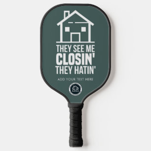 Real Estate Agent Business Logo Personalised Pickleball Paddle