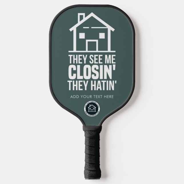 Real Estate Agent Business Logo Personalised Pickleball Paddle (Front)
