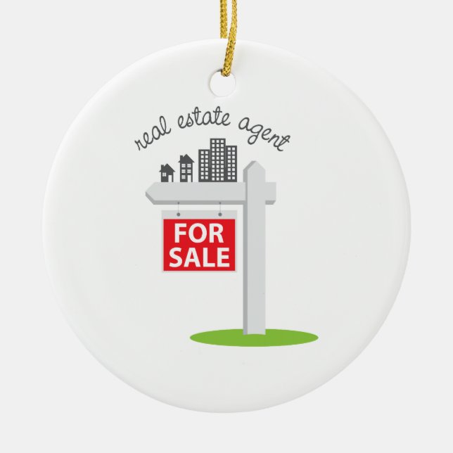 Real Estate Agent Ceramic Tree Decoration (Front)