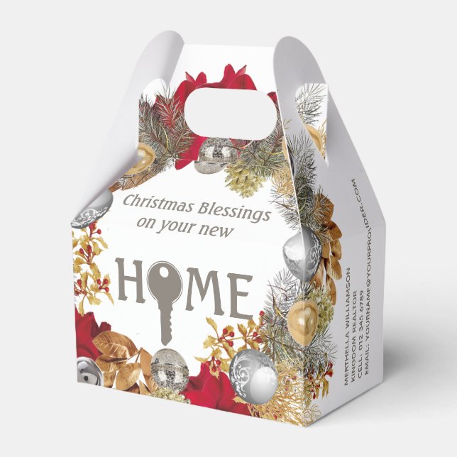 Real Estate Agent Closing Gift Christmas Favour Box (Front Side)