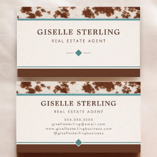 Real Estate Agent Cowhide Leather Professional Business Card