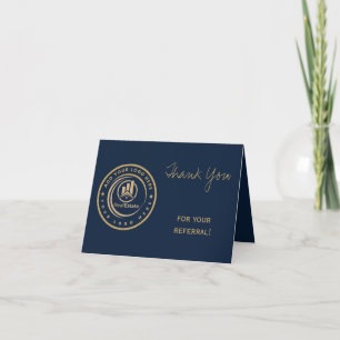 Real Estate Agent Custom Logo Property Branding Thank You Card