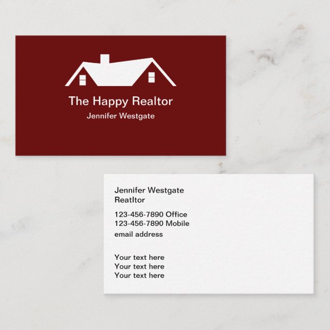 Real Estate Agent Double Side Business Cards (Front/Back)