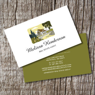 Real Estate Agent Elegant House Landscape Business Card