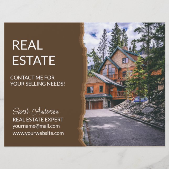 Real Estate Agent farming  CARD shop sign Flyer (Front)