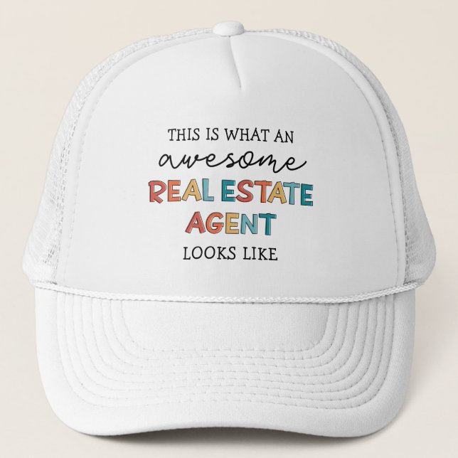 Real Estate Agent Funny Awesome Realtor Gifts Trucker Hat (Front)