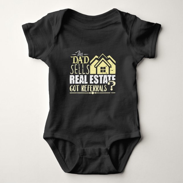 Real Estate Agent Funny Realtor Dad Baby Bodysuit (Front)
