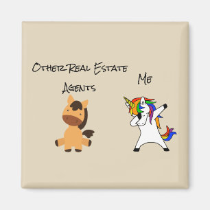 Real Estate Agent Gift Horse Dabbing Unicorn Magnet