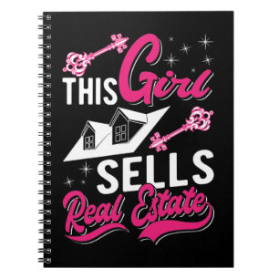 Real Estate Agent Girl Investor Female Broker Notebook