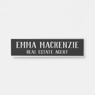 Real Estate Agent Hanging Door Sign Name Plate