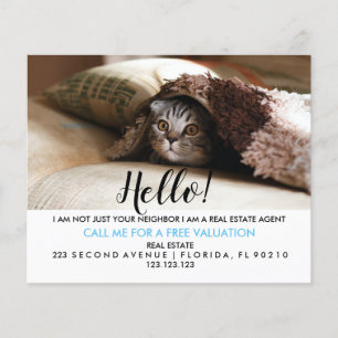 Real Estate Agent HELLO CARD cat