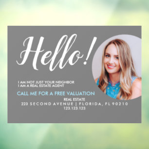Real Estate Agent HELLO CARD shop sign